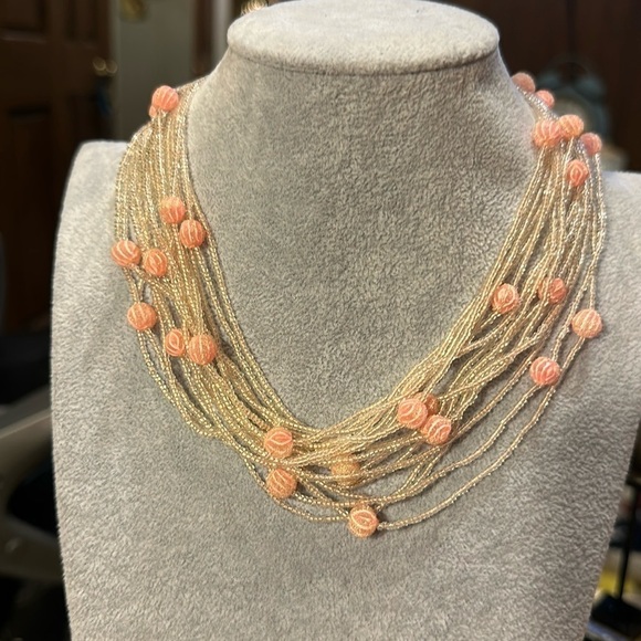Gorgeous beaded necklace, little tiny, seeded beads, and class is also beads - Picture 1 of 2